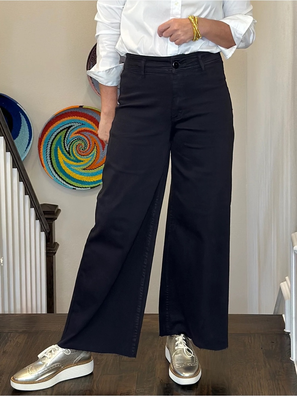 OAT NEW YORK- High Rise Wide Leg Black Jeans Size 6/28